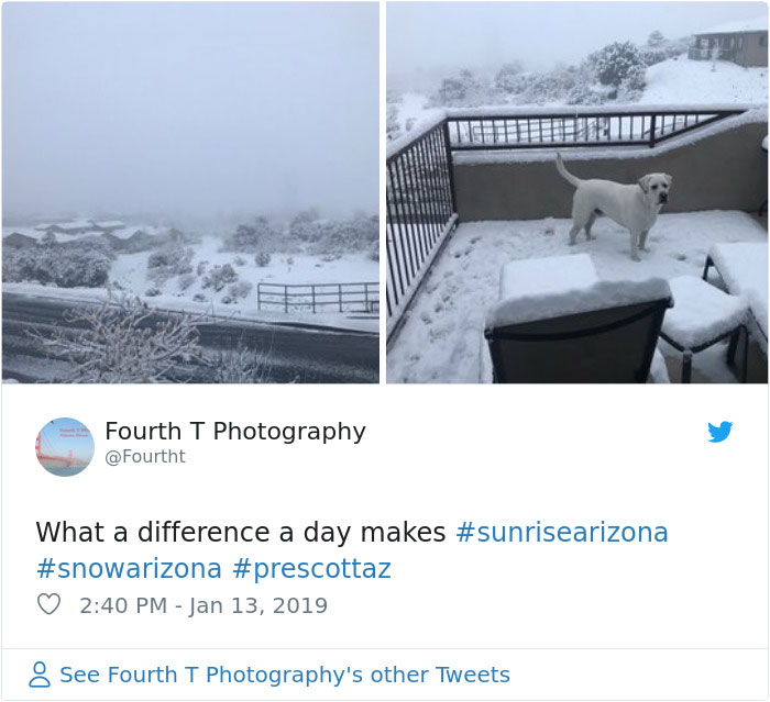 Snow Falls In Arizona Desert And The Pictures Are Chilling