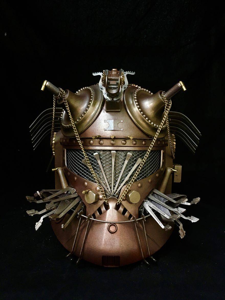 My Husband Creates Amazing Steampunk Sculptures Of Pop Culture Characters From Recycled Materials