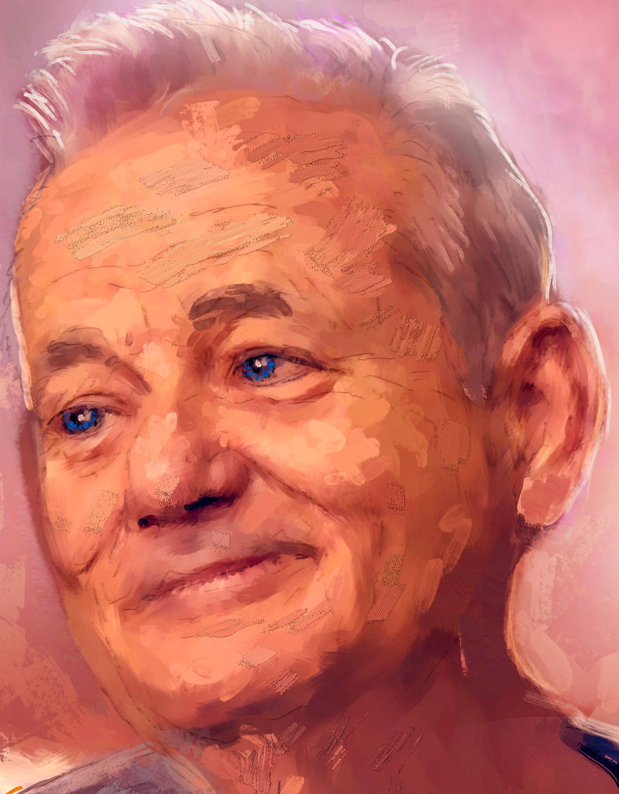 I Painted Bill Murray As An Angel With A Ukulele. I Painted Bill Murray As An Angel With A Ukulele.