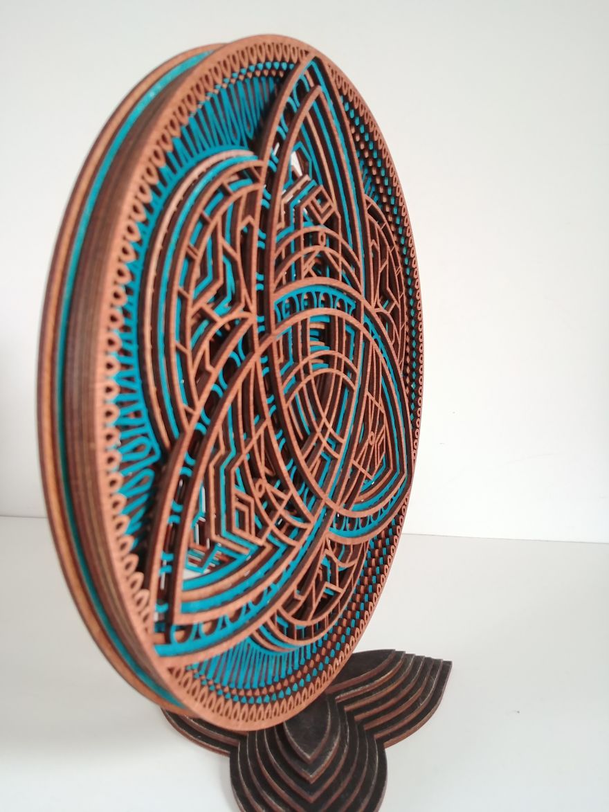 Therapeutic Laser Cut Art. I Spent Over 100s Of Hours Making These Sculptures. (14 Pics)
