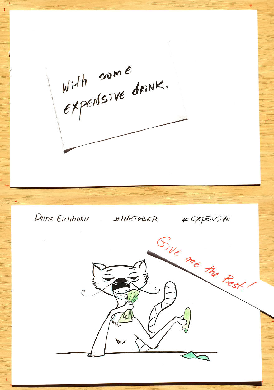 A Funny Comic About A Tomcat With Drinking Problems. Inktober 2018.