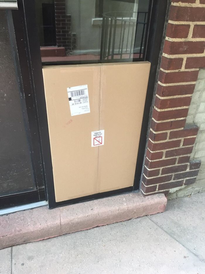 This Delivery Dude Must Have Felt So Good After Leaving This Package At My Apartment Building
