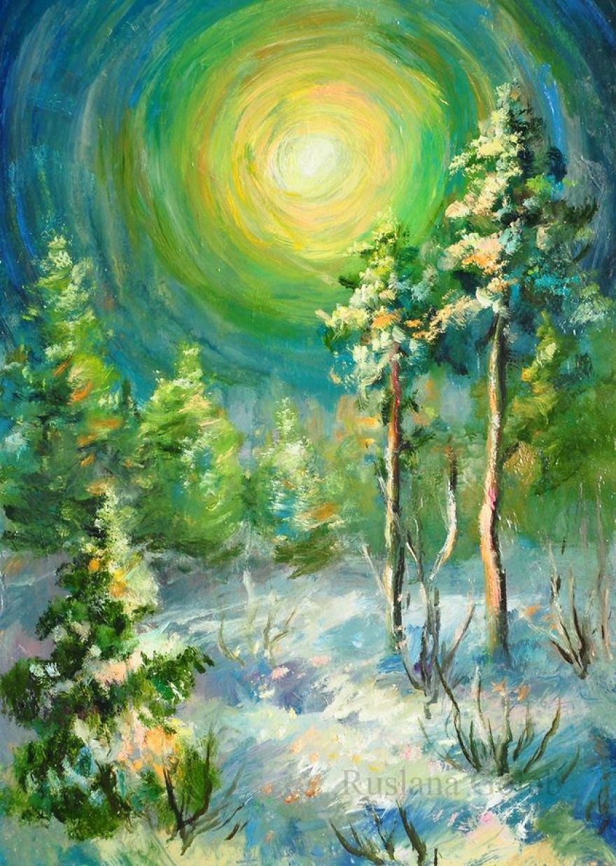 Winter Oil Paintings By Ruslana Golub