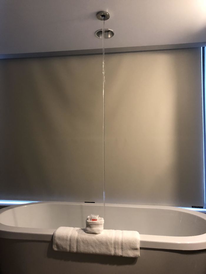 The Faucet In My Hotel Room Is In The Ceiling