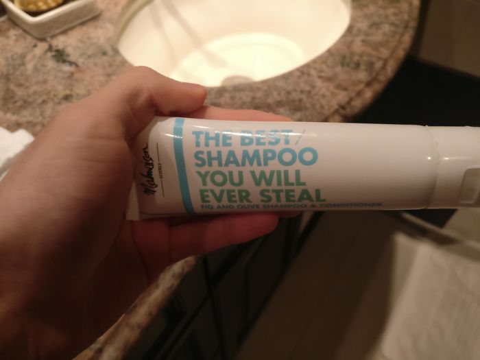 This Hotel Shampoo Assumes Your Theft