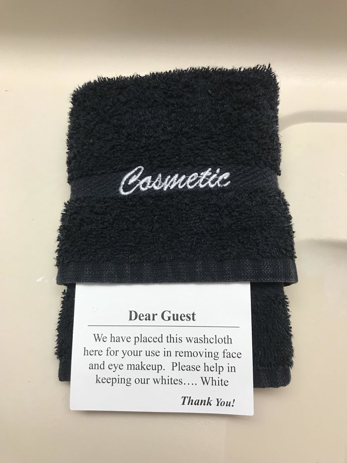 They Had A Cosmetic Towel At The Hotel I Stayed At