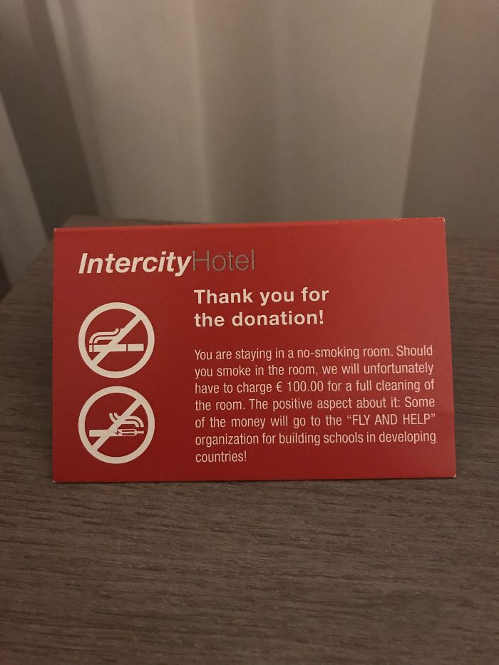 People Who Smoke In This Hotel Room Are Funding Schools In Developing Countries