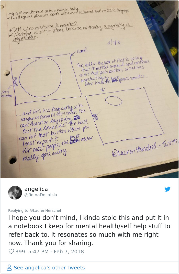 Woman Shares The "Ball In The Box" Analogy Her Doctor Taught Her To Help Deal With Grief
