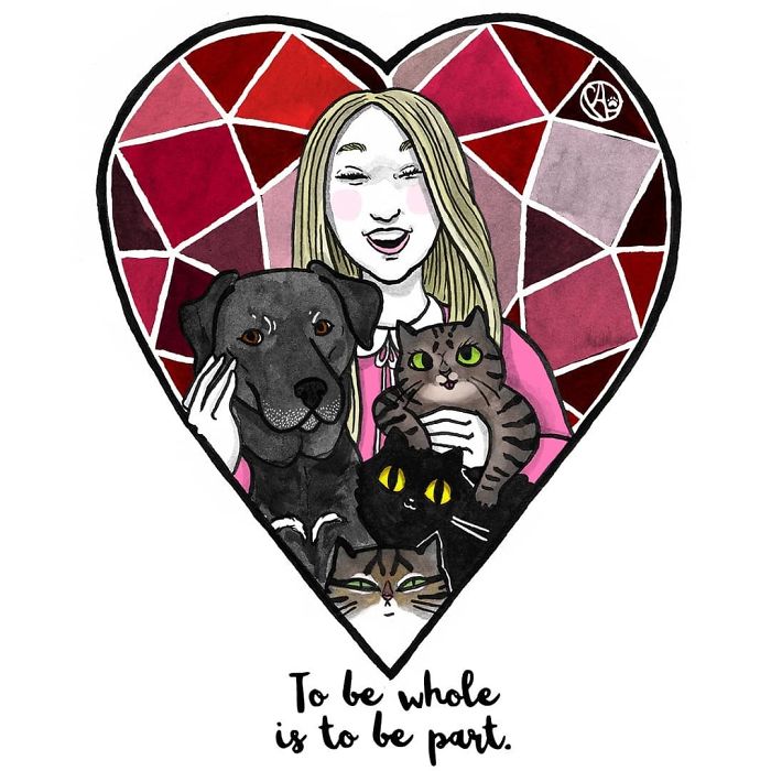 My Girlfriend Keeps Painting Our Life With 3 Cats And A Dog And I Can't Get Enough Of It!