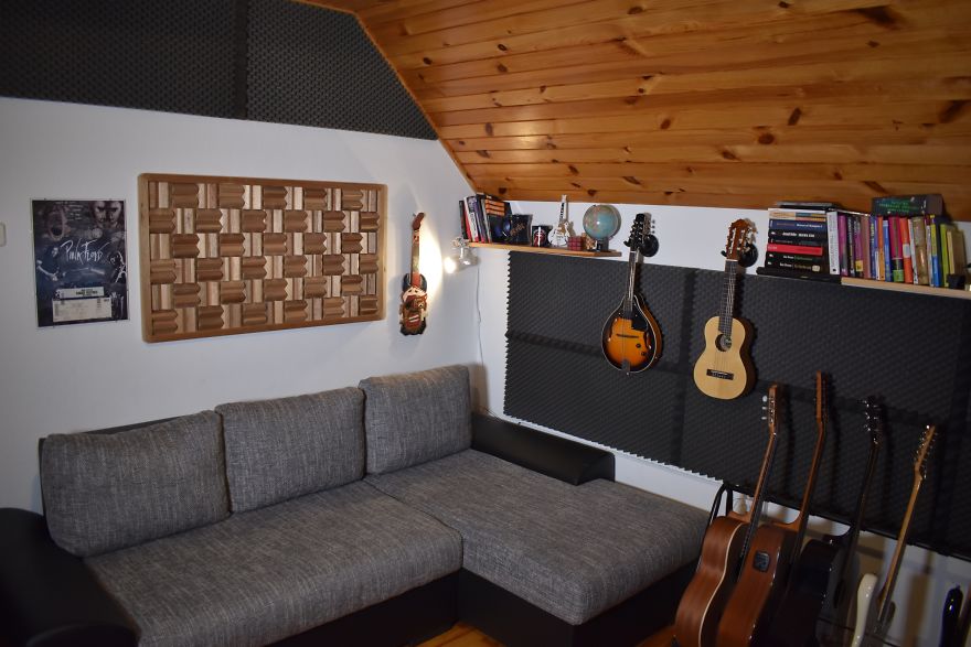 Homemade Acoustic Diffuser Out Of Wood