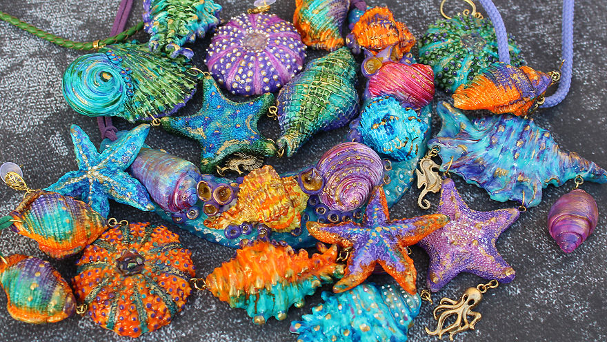 Colorful Seashells From Polymer Clay