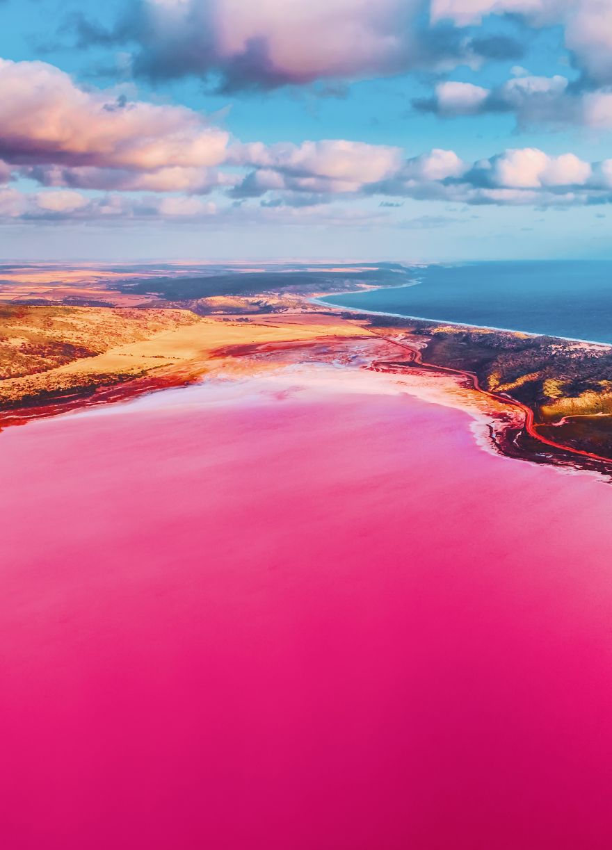 Magic Pink Lagoon In Western Australia