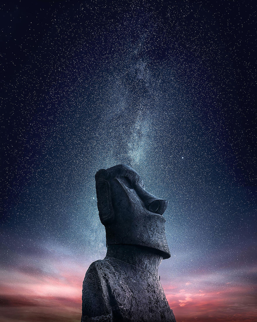 Moai Head At Easter Island In Chile By Samir Belhamra @grafixart_photo