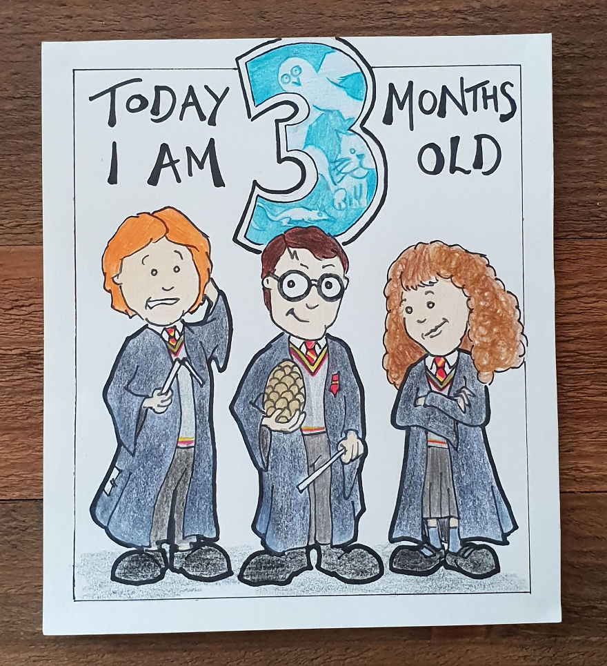 My Husband Created Charming Illustrations For Our Children’s Milestone Cards
