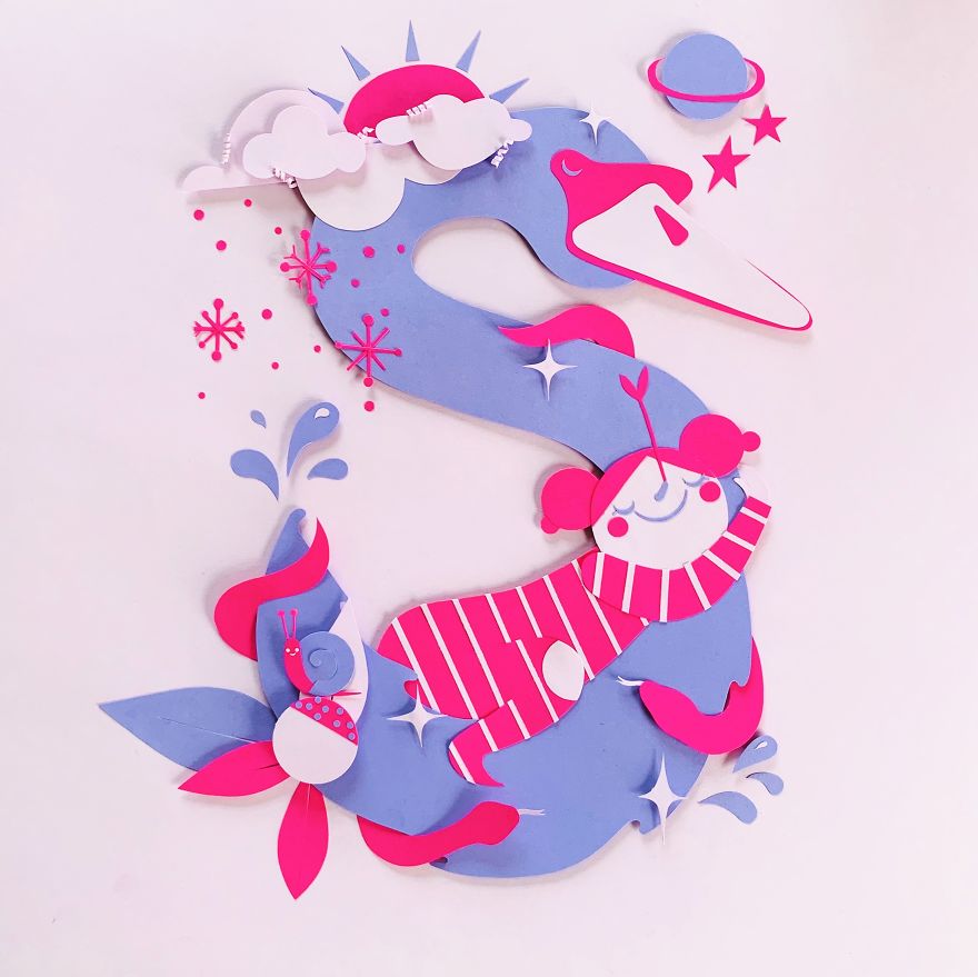 26 Artists Were Challenged To Create The Whole Alphabet, One Unique Paper Letter Each