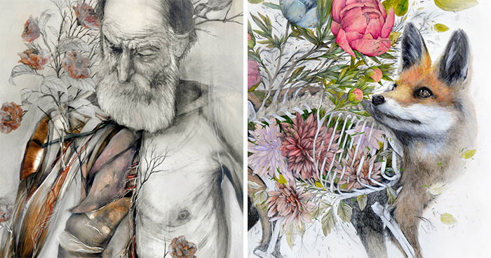 Artist Makes Flowers Bloom From Animal And Human Bodies And The Result Is Beautiful