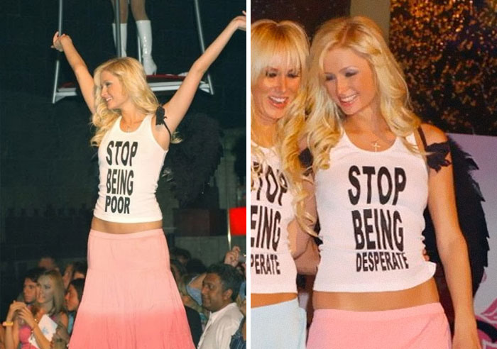 Camiseta ofensiva de Paris Hilton