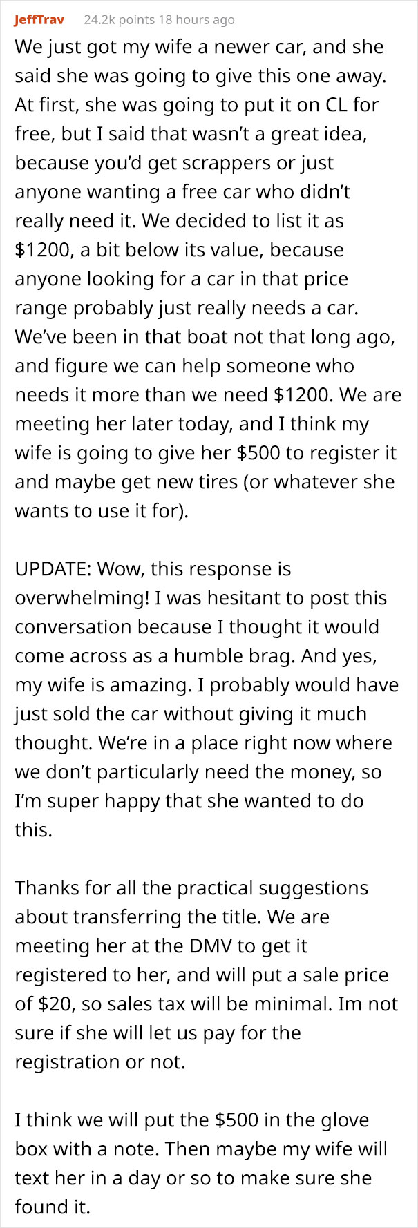 Wife Had With A Potential Car Buyer