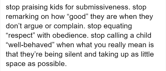 Tumblr Users Explain Why Parents Should Stop Praising Children That Obey