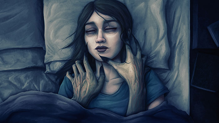 Here's A Painted Storyboard Shot For My New Horror Film Called Tickle About Sleep Paralysis And Domestic Abuse