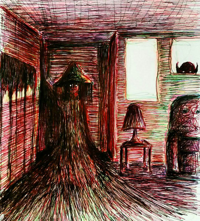 A Drawing Of One Of My Sleep Paralysis Experiences
