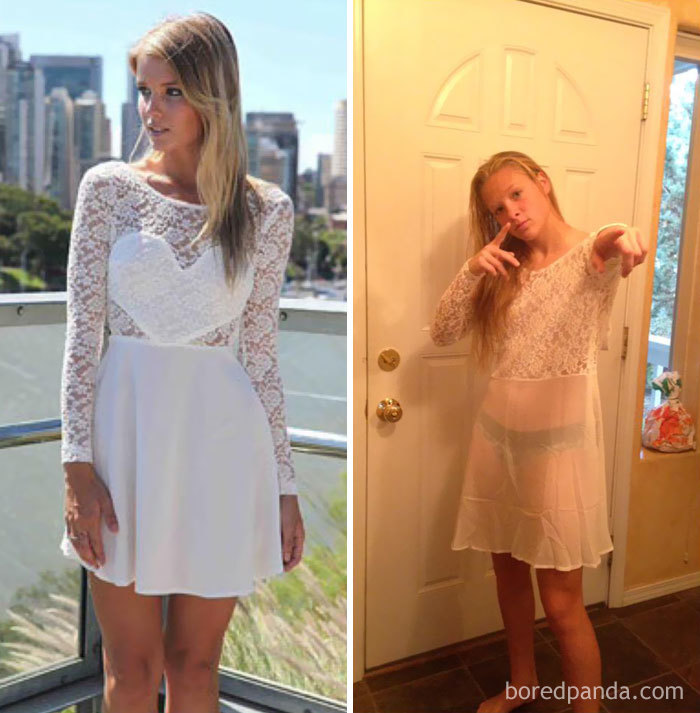 Cuando tu vestido tiene exactamente el mismo aspecto que en la foto online