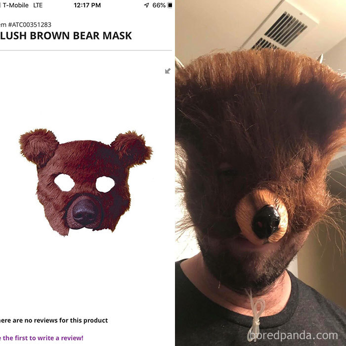 La máscara de oso que encargó y la pesadilla que recibió