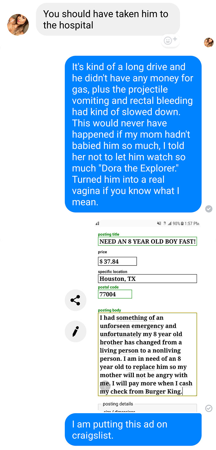 Guy Pranks Online Scammer By Sending Them Fake Pics Of Awful