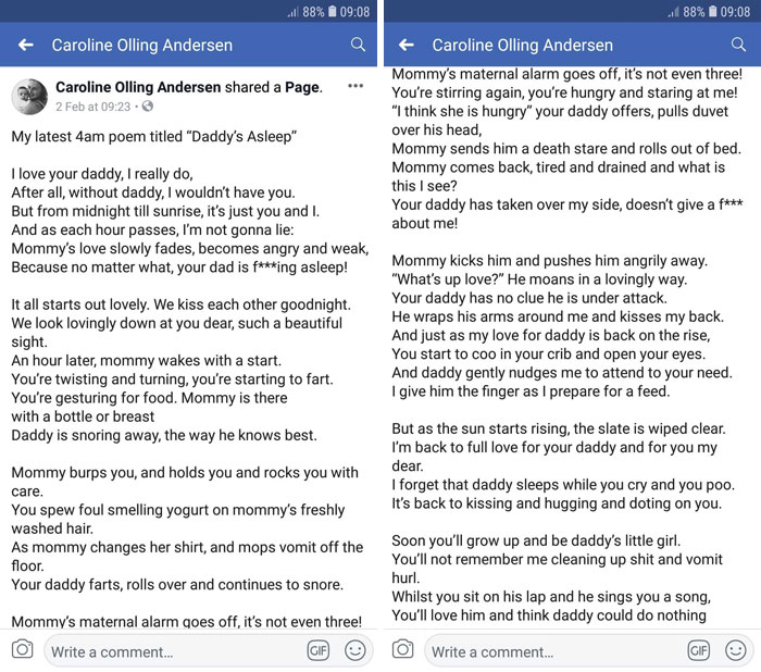 Mom Writes An Honest Poem At 4 A.M. About Her Husband Who Sleeps Instead Of Helping With The Baby