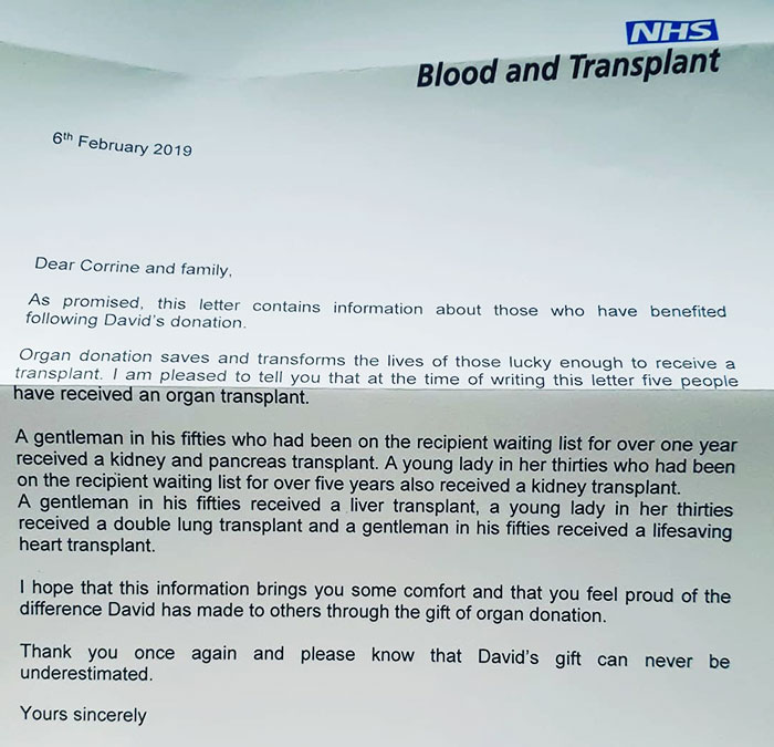 Young Man Dies From Brain Tumor, His Family Receives A Comforting Letter With A List Of Lives His Donated Organs Saved