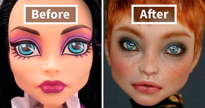 Ukrainian Artist Continues To Remove Makeup From Dolls To Repaint Them In A Very Realistic Way (New Pics)