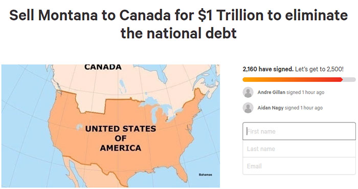 A Petition To Sell Montana To Canada For 1 Trillion Dollars Is Gaining Attention With Hilarious Comments