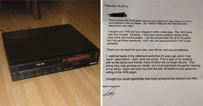 People Are Heartwarmed By The Letter This Person Received From An 86-Year-Old Who Bought His VHS Player