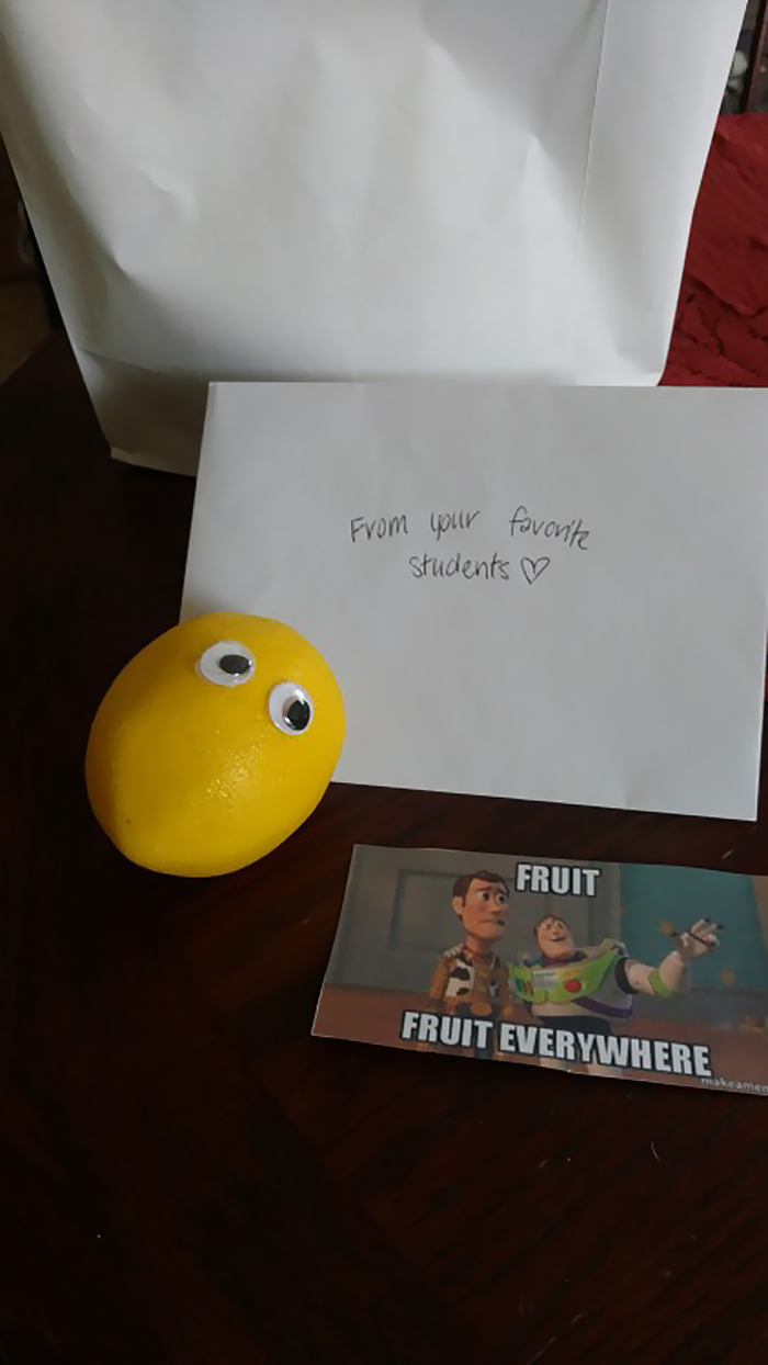 This Teacher Started Receiving Fruit From Her Students, Turns Out, It Was A Prank