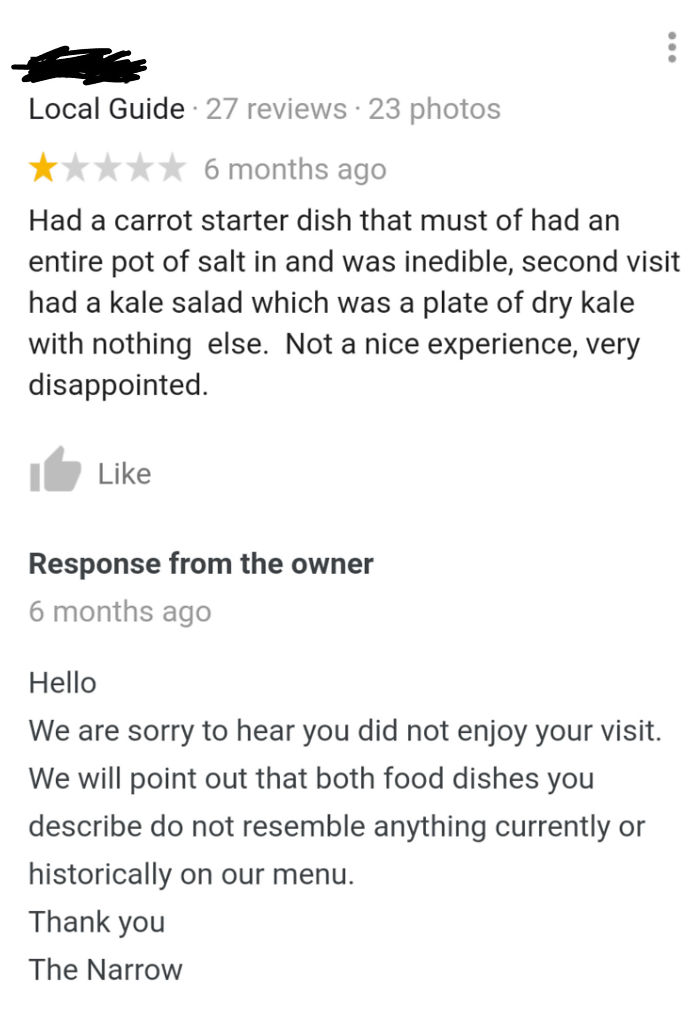 73 Times Restaurants Clapped Back To Negative Reviews Success