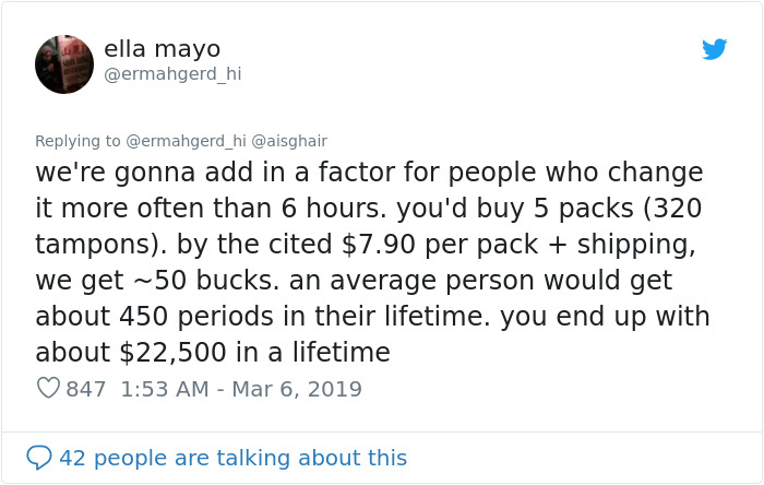 Man Tells Women To Stop Whining About Tampon Prices Cause They Only Need 7 Per Period, Gets Roasted Immediately