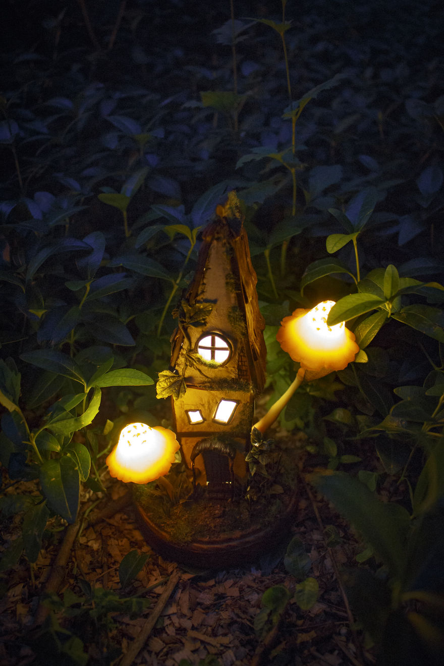 Fairy House With Two Mushrooms Night Light