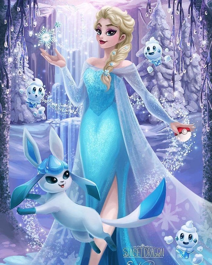 Elsa And Glaceon