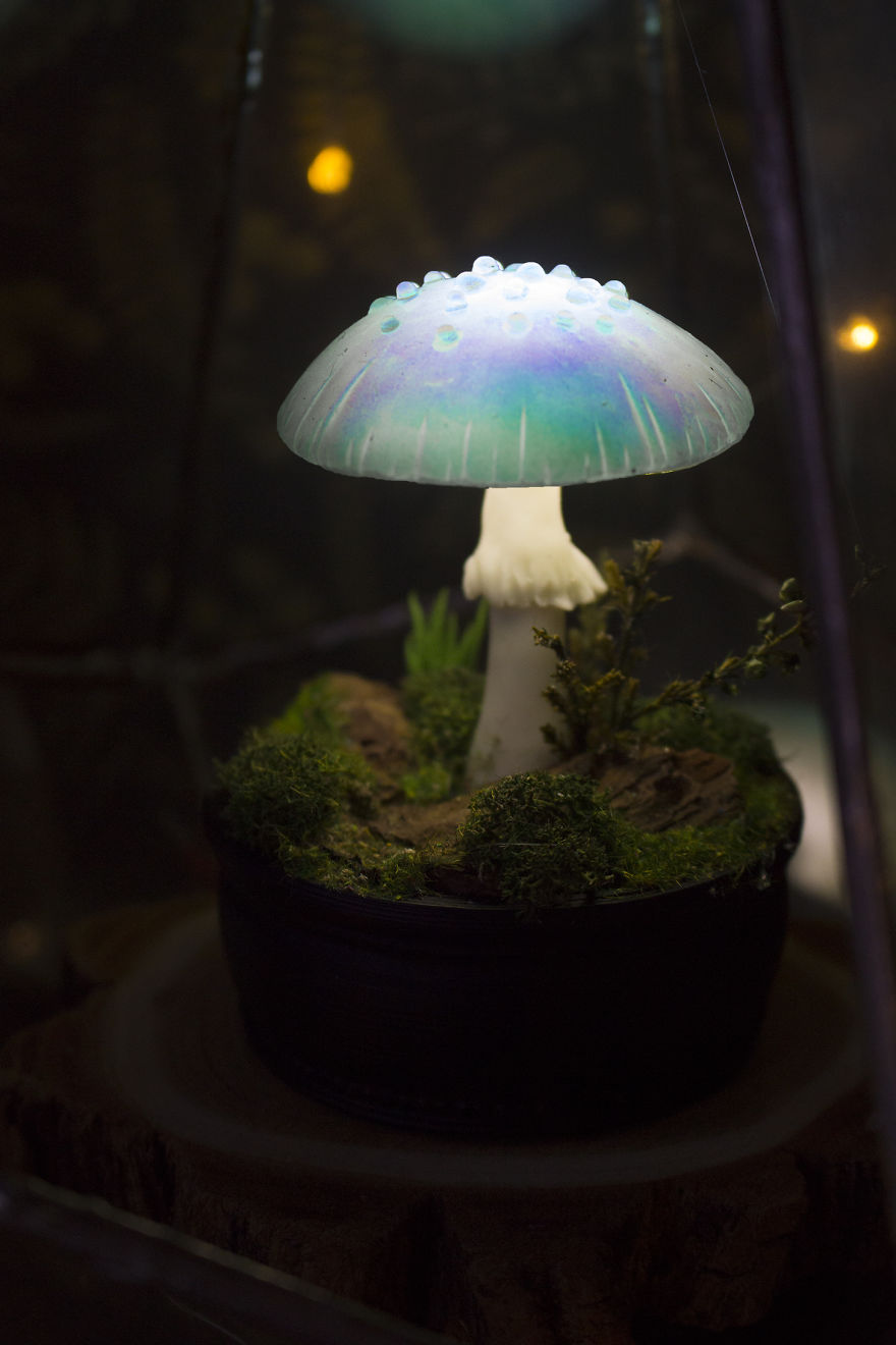 Iridescent Mushroom Night Light