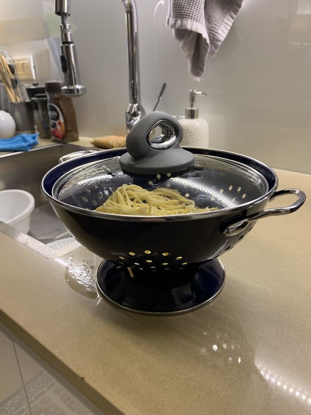 My Girlfriend Made Pasta Last Night And Wanted To Keep It Warm For Me...