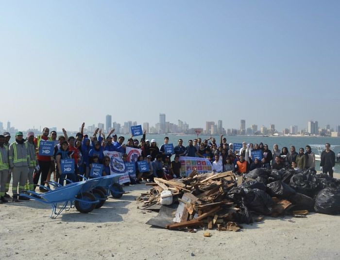 We Come From A Small Island Called Bahrain Where People Don’t Care About The Beaches Cleanliness. This Us Our Contribution