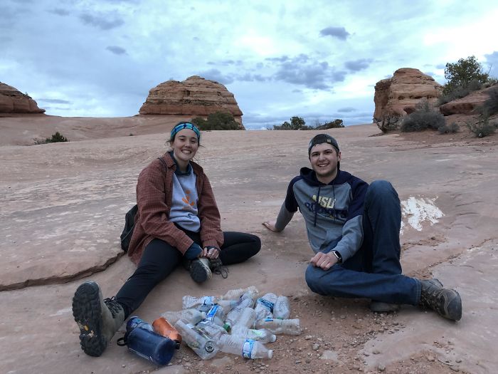 We Pulled A Bunch Of Plastics From The Bottom Of The Cliff At Delicate Arch!