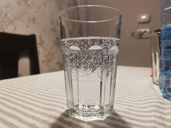 You Can See The Difference Between The Tap Water And The Sparkling Water That I Poured Over It