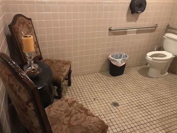 This Waiting Area For The Toilet