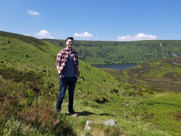 This Picture My Brother Took In Ireland Makes It Look Like He's A Giant Walking Around The Countryside
