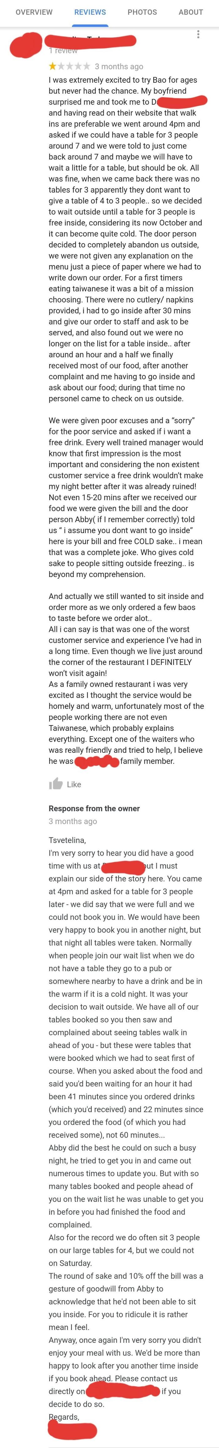Lying Customer Tries To Take Down A Family Run Restaurant, Owner Efficiently Tells Them Where To Go