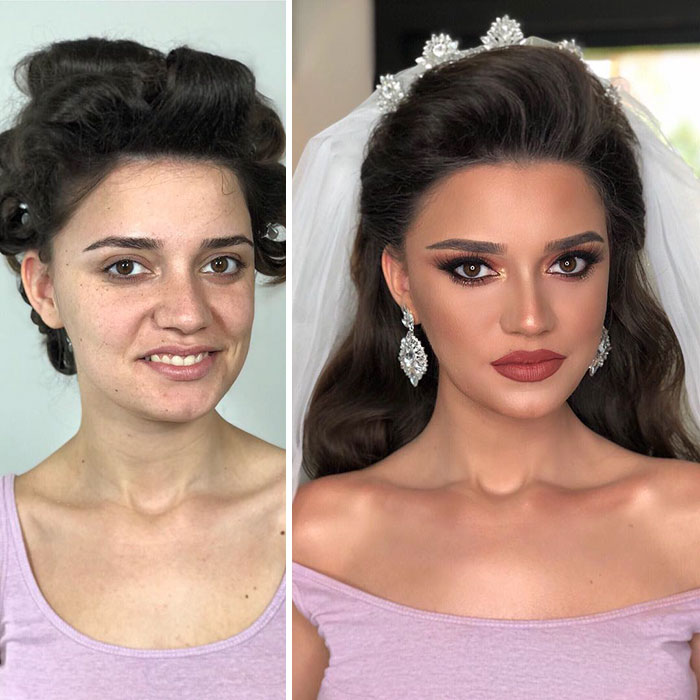 After Brides Got Their Wedding Makeup