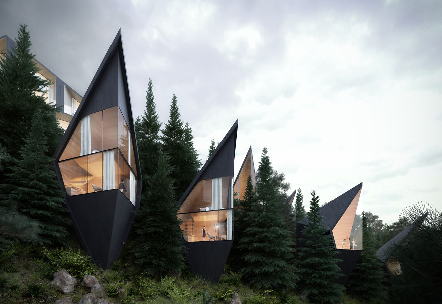 Architect Designs Sustainable Futuristic Tree Houses In Italian Forest