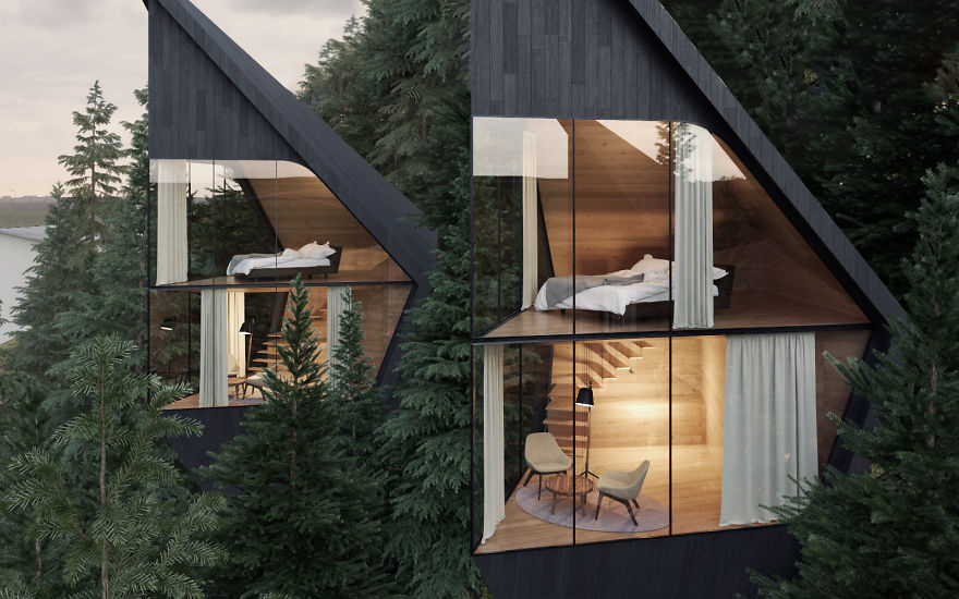Architect Designs Sustainable Futuristic Tree Houses In Italian Forest