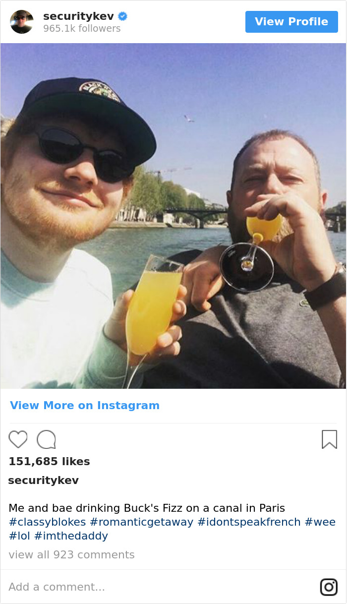 Me And Bae Drinking Buck's Fizz On A Canal In Paris #classyblokes #romanticgetaway #idontspeakfrench #wee #lol #imthedaddy
